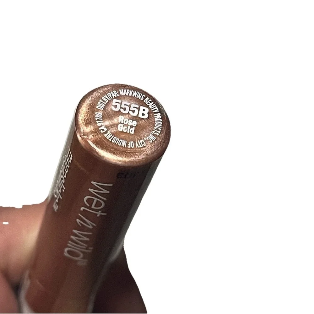 Wet n Wild MegaSlicks Lip Gloss Rose Gold Shimmer Metallic 555B New Sealed Sexy